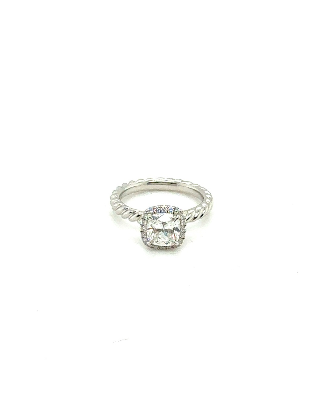 David Yurman Cable Petite Halo engagement ring. - Picture 7 of 13